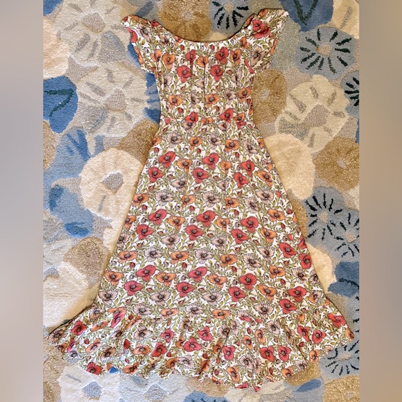 Anthropologie | Abel the Label Shor On/Off Shoulder Floral High/Low Midi Dress - Picture 3 of 6